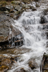 Waterfall from snow melt in the mountains of Madrid, Spain