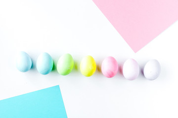 Easter concept on white background top view mockup