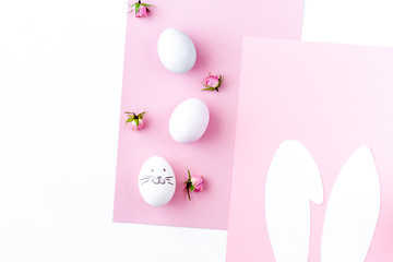 Easter concept on white background top view mockup