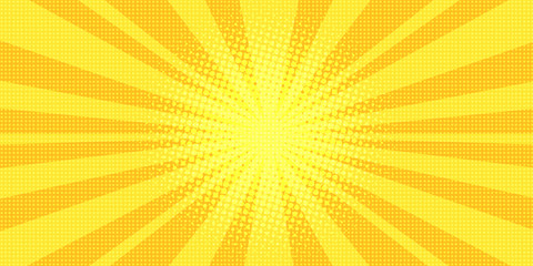 yellow rays background pop art