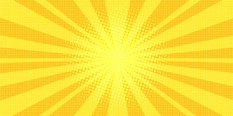 Fotobehang yellow rays background pop art © studiostoks