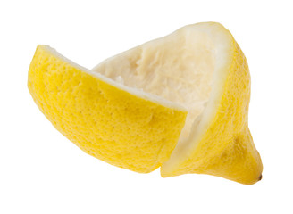lemon peel isolated on white background