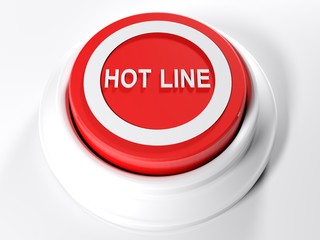 HOT LINE red push button - 3D rendering