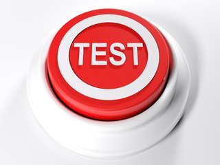 TEST red circular push button - 3D rendering