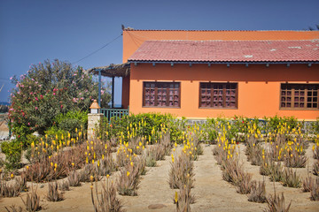 orangenes Haus auf Boa Vista