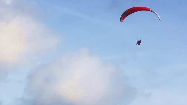 Paraglider flying