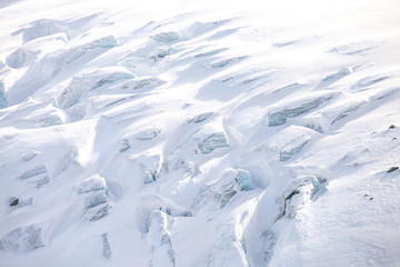 Detail von einem Gletscher in den Schweizer Alpen