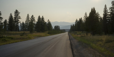 Road leading towards mountain, Fairmont Hot Springs, British Columbia, Canada