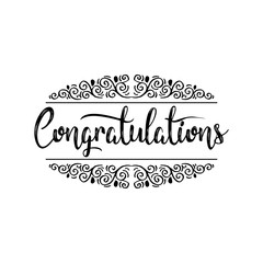 Congratulations card. Hand lettering calligraphy.
