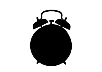 silhouette of an alarm clock vector