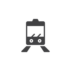 Train vector icon. filled flat sign for mobile concept and web design. Railway station simple solid icon. Metro symbol, logo illustration. Pixel perfect vector graphics