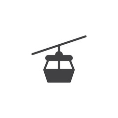 Fototapeta premium Cable car vector icon. filled flat sign for mobile concept and web design. Ropeway cabines simple solid icon. Symbol, logo illustration. Pixel perfect vector graphics