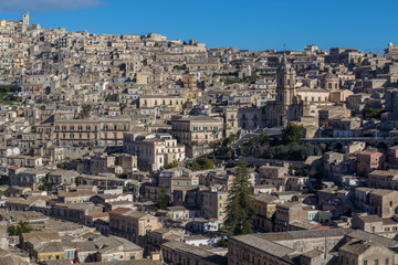 Fototapeta na wymiar View of Modica and the San Giorgio cathedral, Sicily, Italy