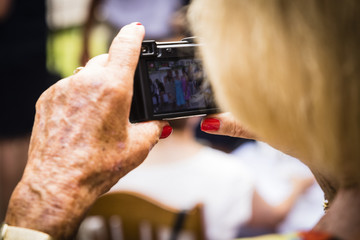Hands using a smart phone