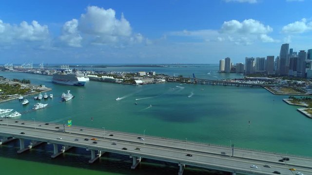 Aerial Miami Port 4k