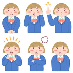 女の子　表情　素材