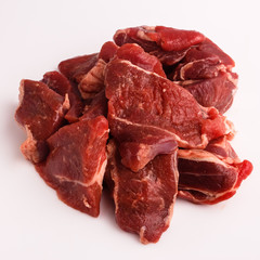 fresh lamb meat on a white background