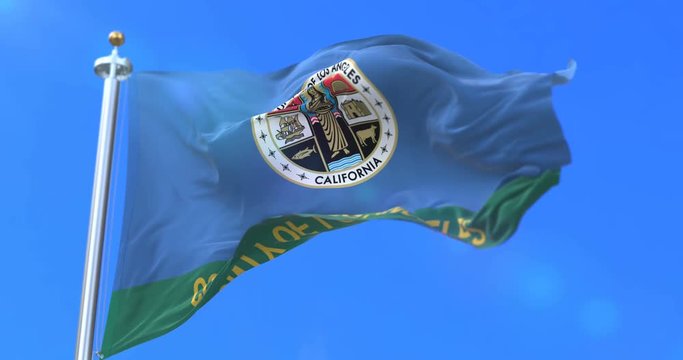 Flag of Los Angeles, county of the state of California, in United States - loop