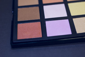 Professional make up palette on black background