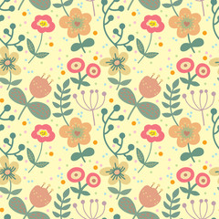 Seamless vector floral pattern.