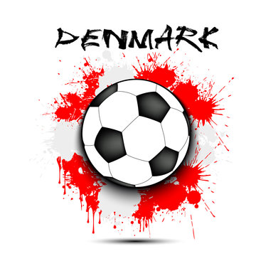 Soccer ball and Denmark flag