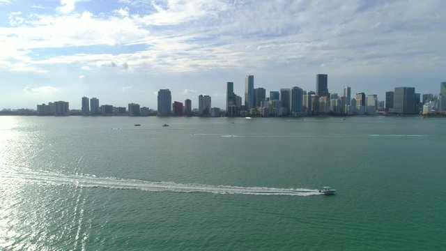 Beautiful establishing footage Brickell Bay Miami Florida