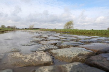 Paved area of the Paris-Roubaix race