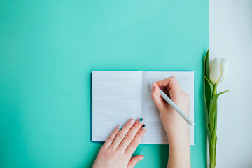 Note book with tulip