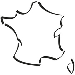 France + Corse contour stylisé vectoriel