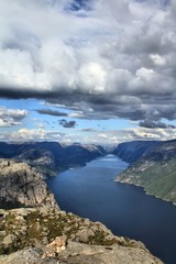 Naklejka na ściany i meble Lysefjord landscape in Norway