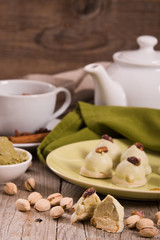 Pistachio truffles. 