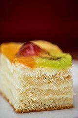 Colorful fruit supcake made with kiwi, grape and orange