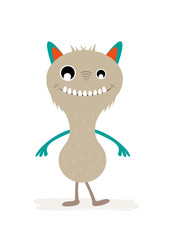 Cute colorful smile monster. Vector illustration