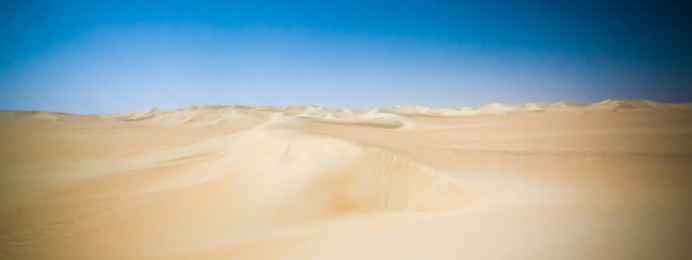 Fototapeta na wymiar Panorama landscape at Great sand sea around Siwa oasis, Egypt