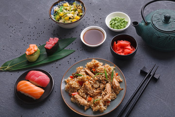 Japanese style food, restaurant serving