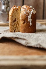 Easter cake (traditional decoration and attributes). Happy easter!