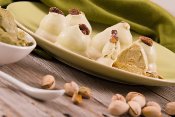 Pistachio truffles. 