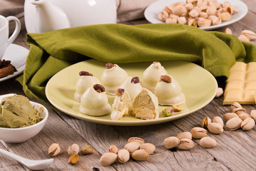 Pistachio truffles. 