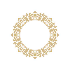 Vector vintage round gold frame Set of templates for your design.Vintage cover. Logos and monograms of fine calligraphic lines. Frame and cover in a luxurious style. Place for text.