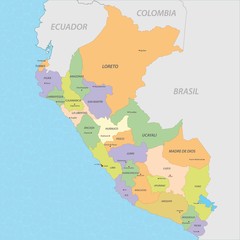 Map of Peru - obrazy, fototapety, plakaty