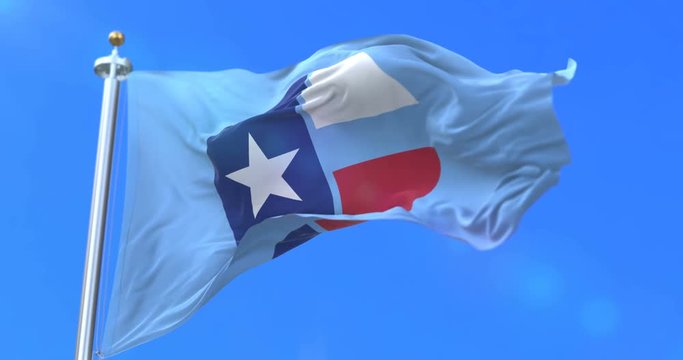 Flag of Collin, county of the state of Texas, in United States - loop