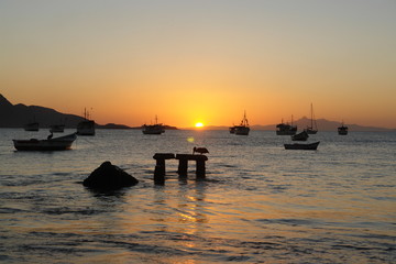 marine sunset in Juan Griego, Margarita Island, Venezuela
