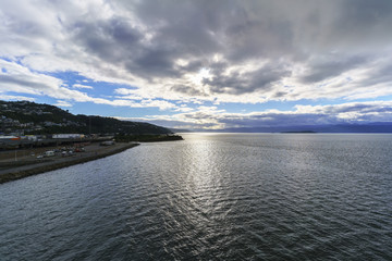 Beautiful sunrise at large natural Wellington Harbour , Wellington , capital of New Zealand , North Island of New Zealand © PK4289
