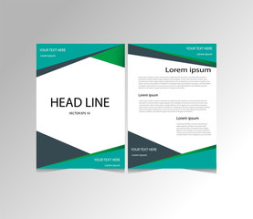 Abstract vector modern Business flyers, brochure , magazine  with background green cover vector size template A4