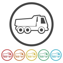 Truck icon, Truck silhouette, 6 Colors Included
