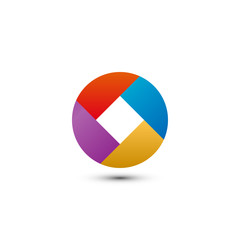 Abstract colorful letter o logo icon element