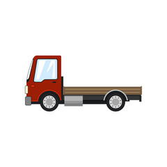 Fototapeta premium Red Mini Cargo Car without Load Isolated on White Background, Delivery Services, Logistics, Shipping and Freight of Goods, Vector Illustration