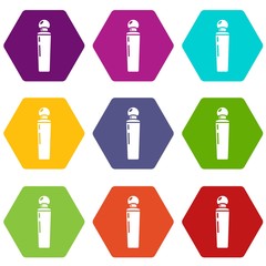 Perfume bottle tokyo icons set 9 vector