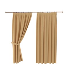 Modern curtain. Isolated on white. 3D illustration