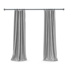 Modern curtain. Isolated on white. 3D illustration